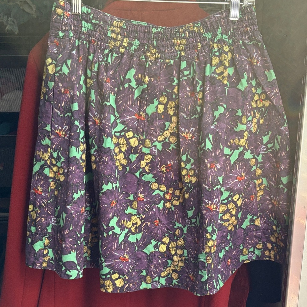 J. Crew Multicolor Floral Skater Skirt